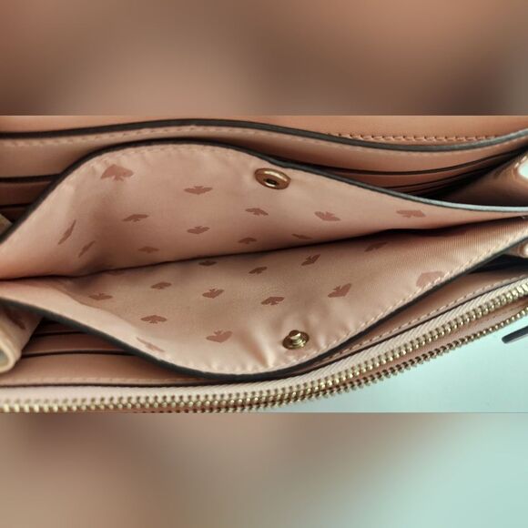🌸Kate Spade Smooth Leather Clutch Large Wallet -Soft Pink - Picture 5 of 13